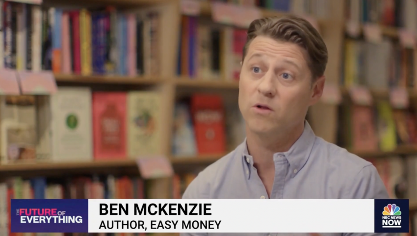 Ben Mckenzie speaking about crypto on NBC News. Source: NBC News