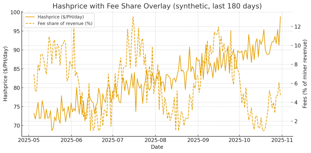 Hash price and fee overlay