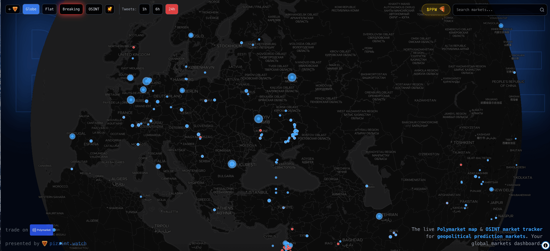 polymarket bets polyglobe ukraine war bets