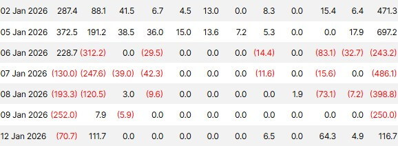 Bitcoin ETF flows in January