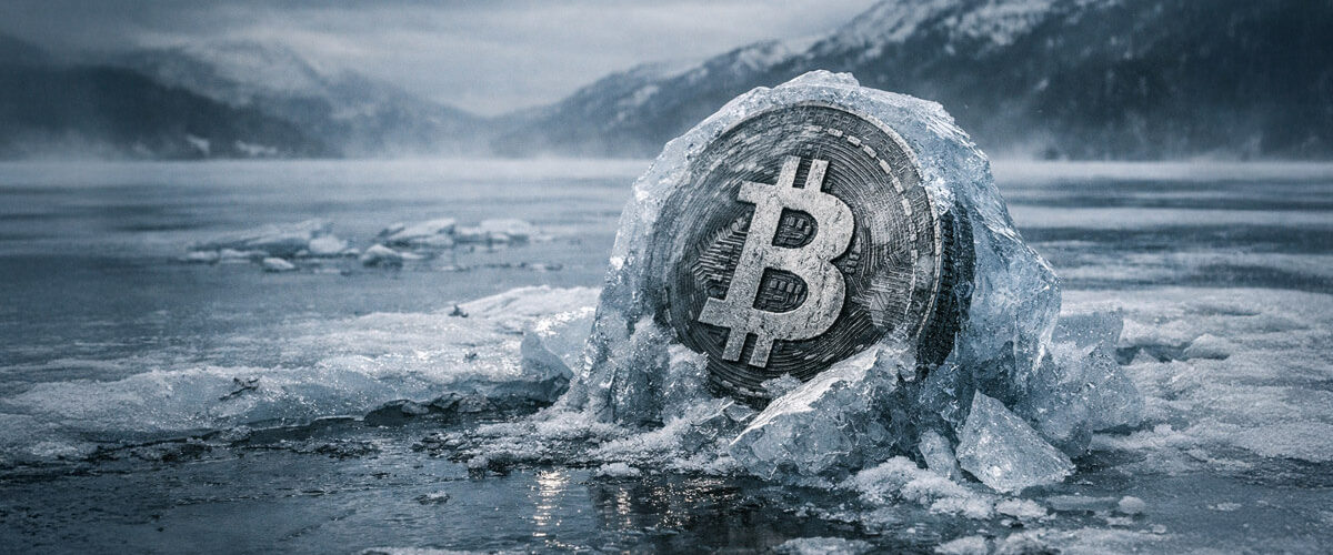 Frozen bitcoin 1200x500