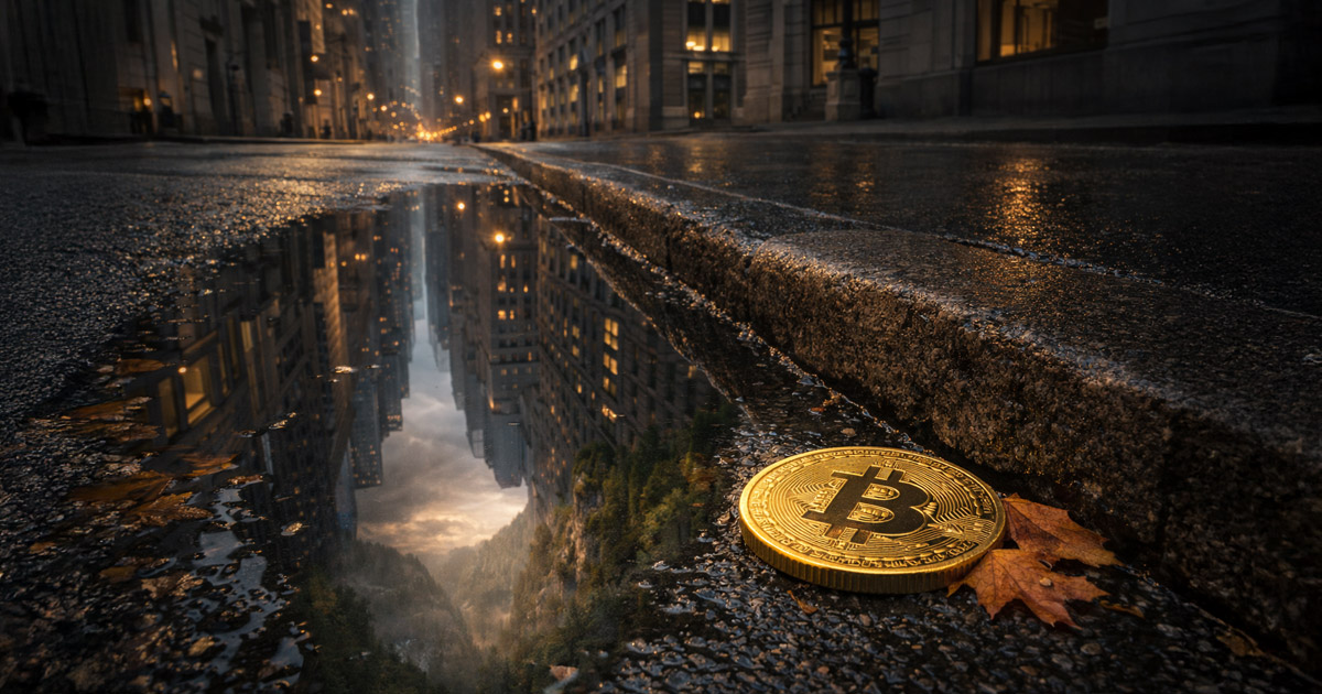 Bitcoin rain puddle