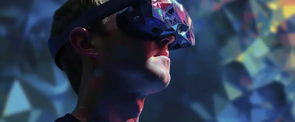 Crypto news Mark Zuckerberg wearing a Metaverse AR headset02 1200x500