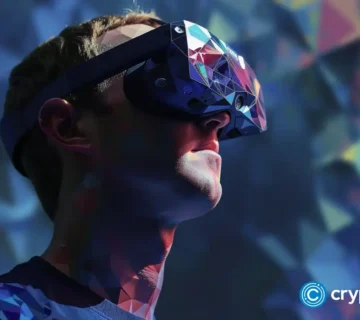 Crypto news Mark Zuckerberg wearing a Metaverse AR headset02 360x320