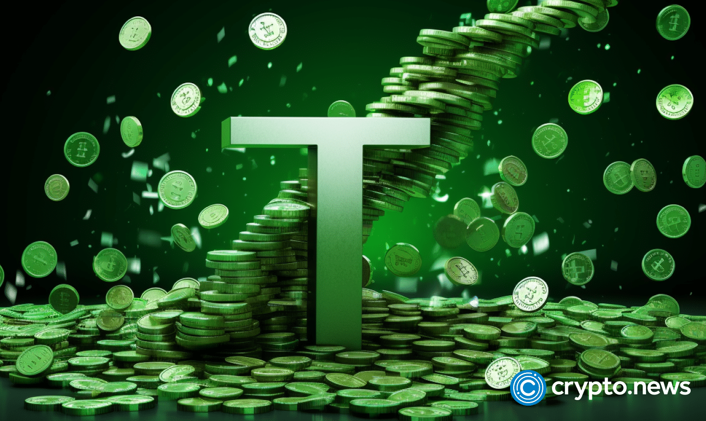Crypto news T letter green coins and trading chart background white and green color v52