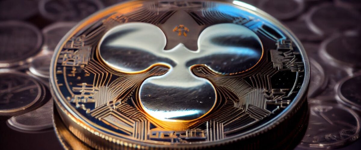 Crypto news cryptocurrency Ripple crypto Xrp Coin crypto coin with the image of Ripple XRP lies on the tab 1200x500
