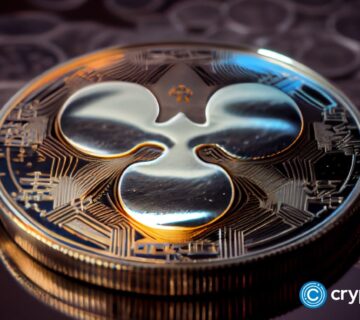 Crypto news cryptocurrency Ripple crypto Xrp Coin crypto coin with the image of Ripple XRP lies on the tab 360x320