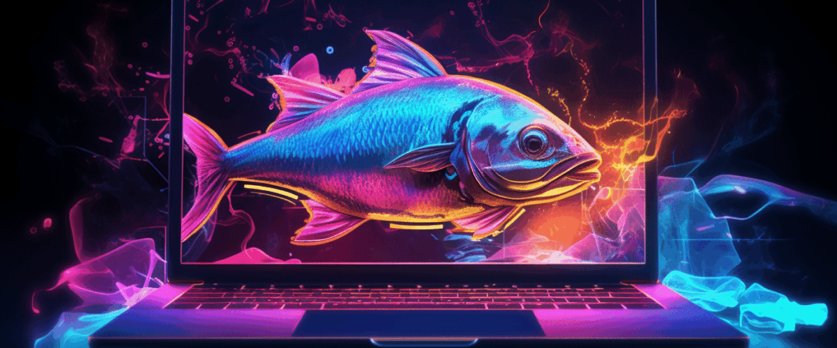 Crypto news phishing computer attack Epic NFT on the background neon colors hologram style v52 1200x500