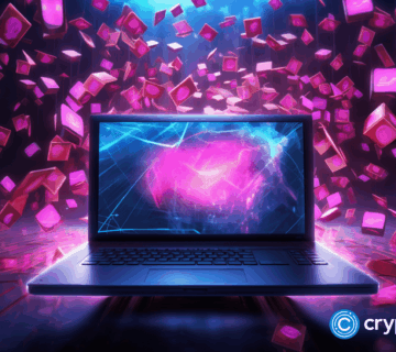 Crytpo news spam computer attack Epic NFT on the background neon colors hologram style v52 360x320