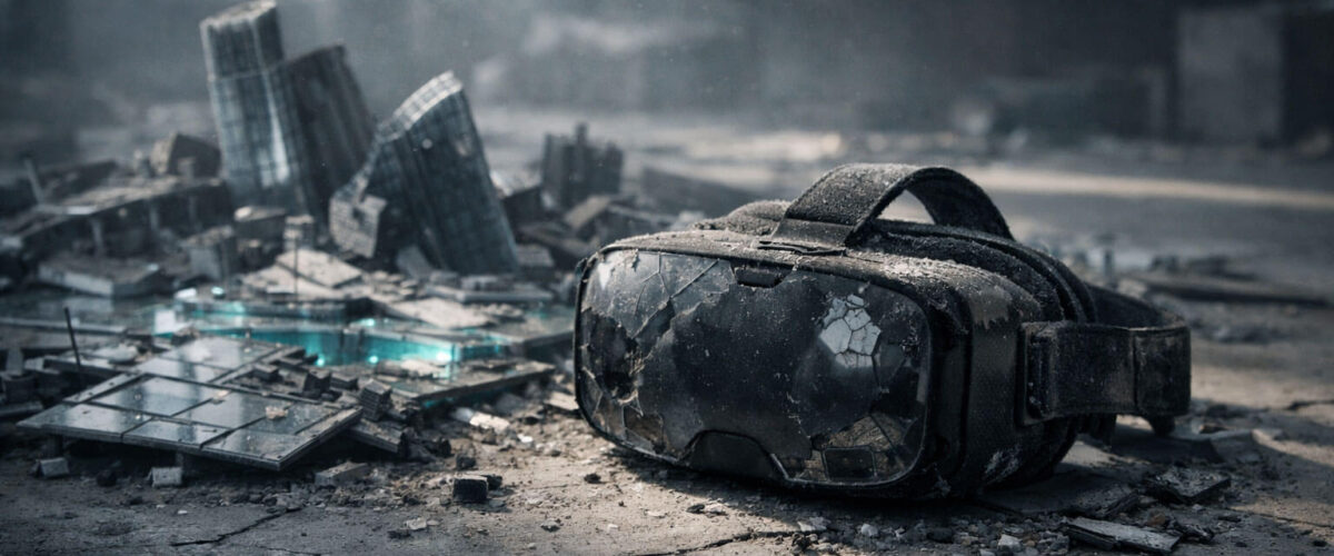 Metaverse crumbling world 1200x500