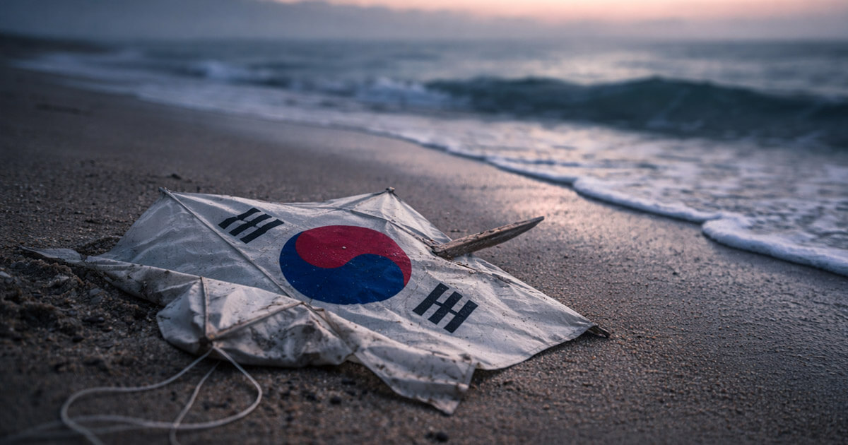 Southkorea kite crumpled