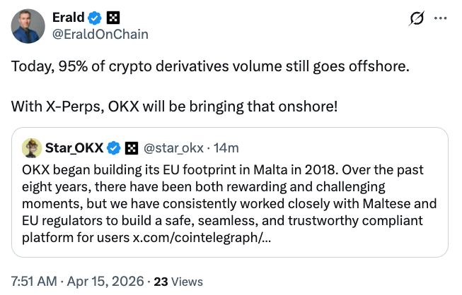 Cryptocurrencies, Europe, Derivatives, Leverage, OKX, Policy, Paris Blockchain Week