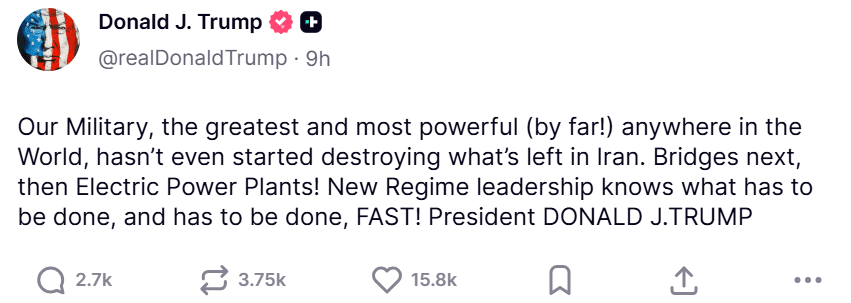 Trump truth social post