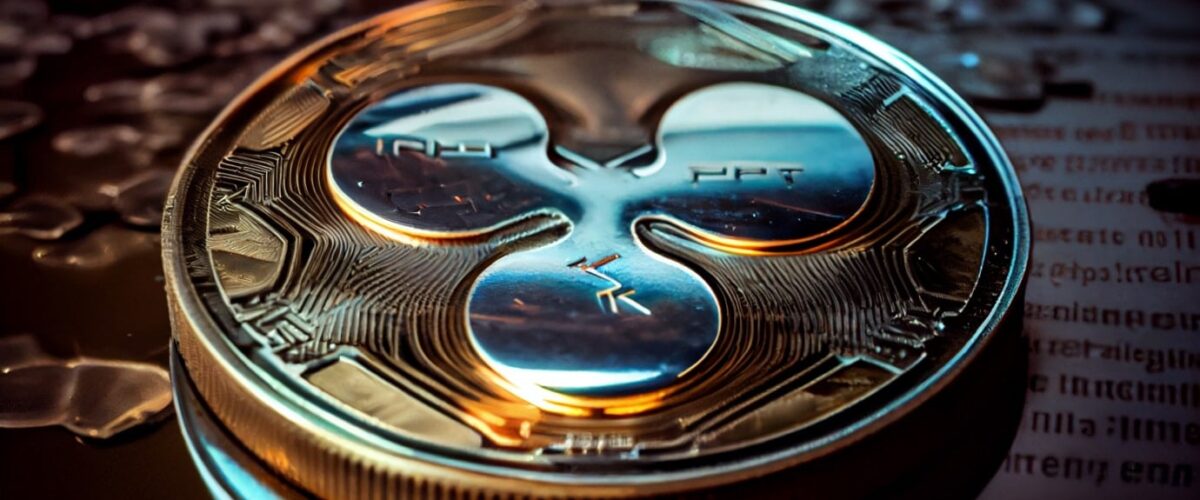 Crypto news cryptocurrency Ripple crypto Xrp Coin crypto coin with the image of Ripple XRP lies on the tabl 1200x500
