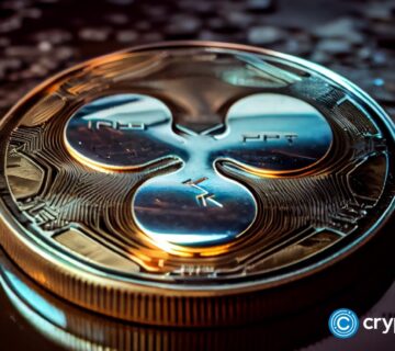 Crypto news cryptocurrency Ripple crypto Xrp Coin crypto coin with the image of Ripple XRP lies on the tabl 2 360x320
